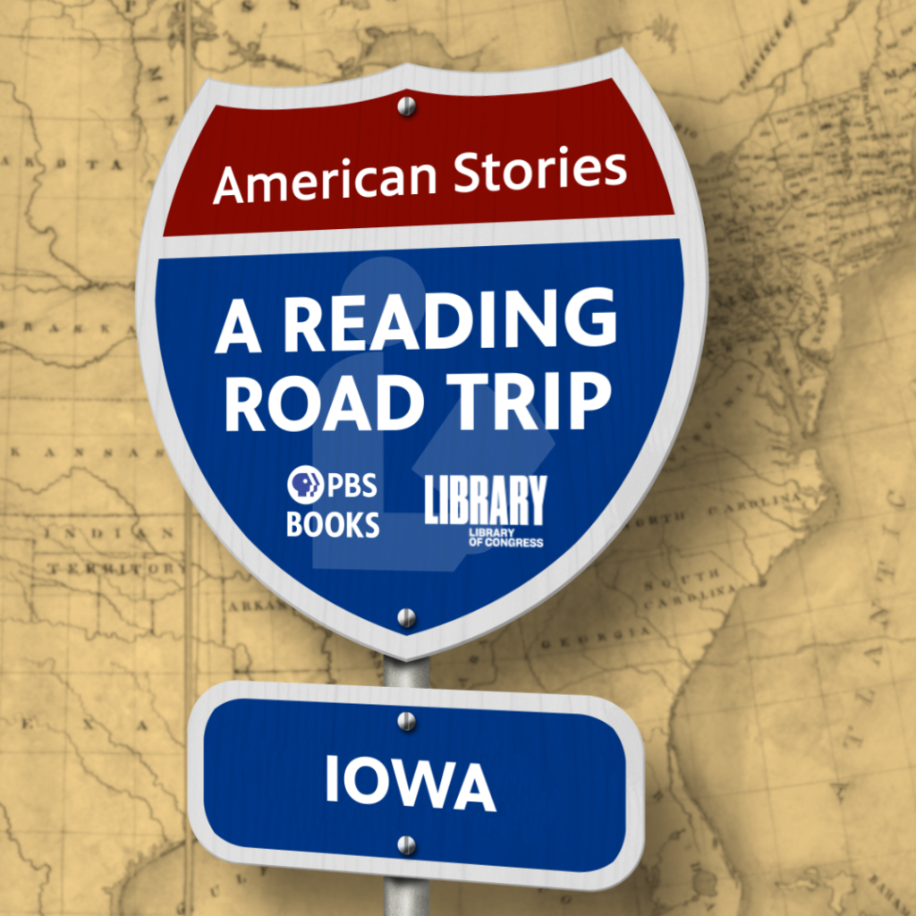 Logo for PBS's Reading Road Trip program about Iowa.
